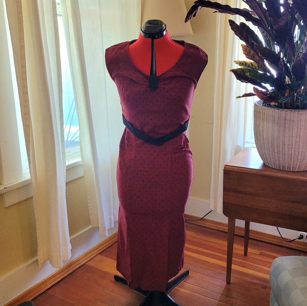 Stop Staring! Red Polka-dot Wiggle Dress